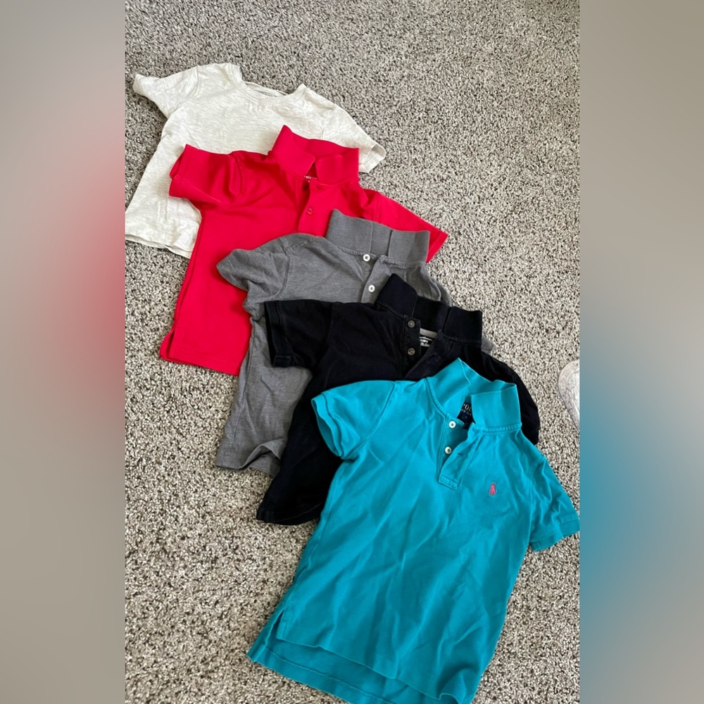 Lot of 5 boys shirts, 4T